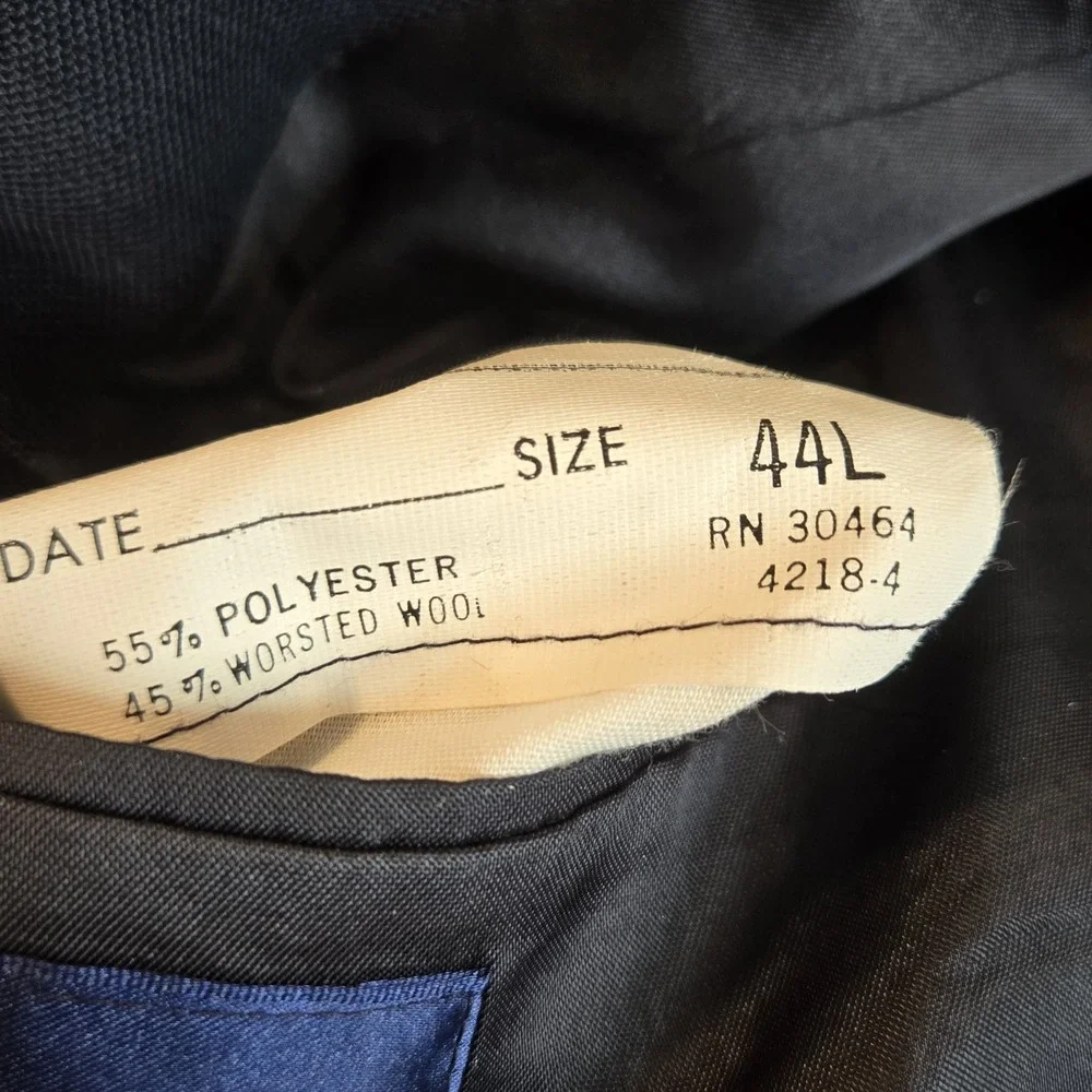 Stafford Blazer Men 44L Navy Blue Gold Button Double Breasted Sports Coat Jacket - Picture 3 of 10